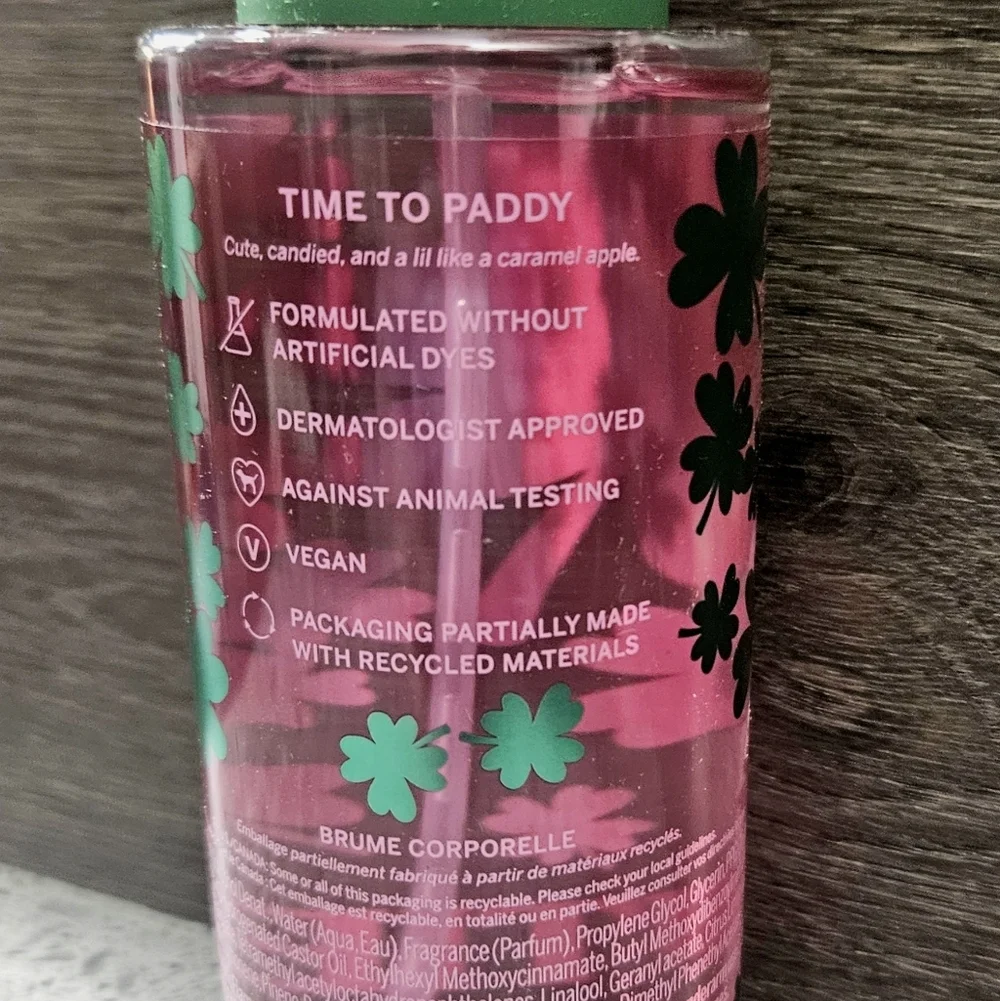 PINK O'Cutie ST. PATTY'S DAY limited edition Body Mist FFM NEW 8.4 oz